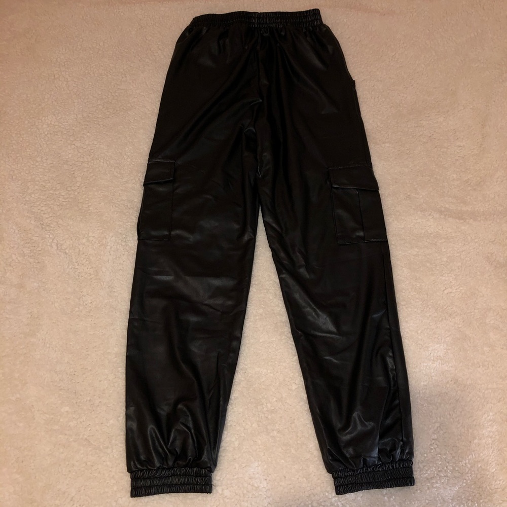 FAUX LEATHER JOGGERS